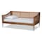 Baxton Studio Ogden Mid-Century Walnut Brown Finished Wood and Synthetic Rattan Twin Size Daybed 194-11517-ZORO - alternate 8